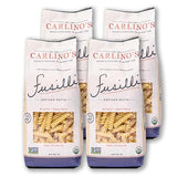 Carlino's Dried Fusilli| Organic Durum Wheat Semolina | Bronze Die Cut | Air Dried | Non-GMO, USDA Organic, Made in Italy, 17.6 Oz (Pack of 4)