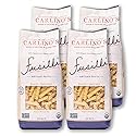 Carlino's Dried Fusilli| Organic Durum Wheat Semolina | Bronze Die Cut | Air Dried | Non-GMO, USDA Organic, Made in Italy, 17.6 Oz (Pack of 4)