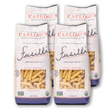 Carlino's Dried Fusilli| Organic Durum Wheat Semolina | Bronze Die Cut | Air Dried | Non-GMO, USDA Organic, Made in Italy, 17.6 Oz (Pack of 4)