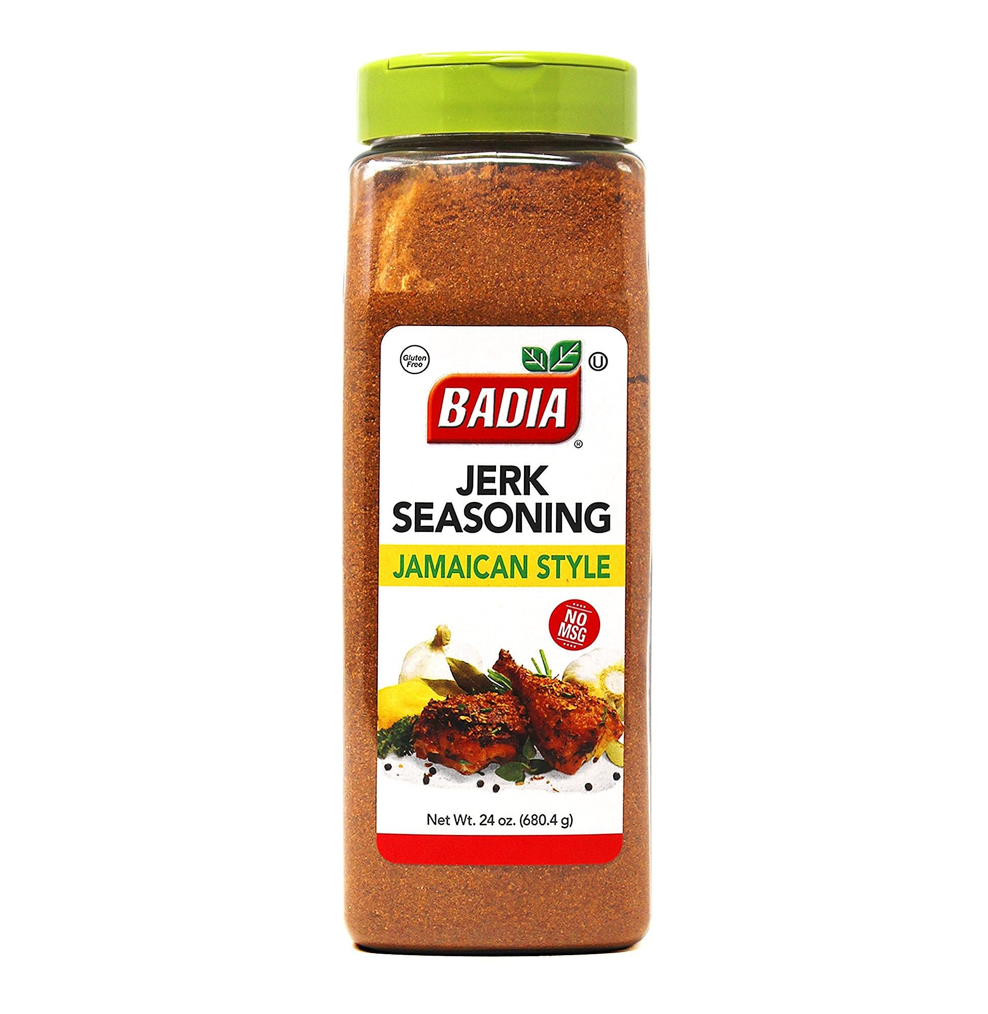 Badia Jerk Seasoning Jamaican Style, 24 oz - Bold, Spicy Caribbean Blend, Dry Rub, Grilling, Chicken, Pork, Seafood, Vegetables, Gluten Free, No MSG