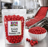 French Burnt Peanuts - 1.5 lbs of Fresh Gourmet Bright Red Candy Coated Roasted Crunchy Peanuts in Resealable Bag