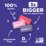 Pur, Jumbo Gum, Aspartame Free Chewing Gum, 100% Xylitol, Natural Bubblegum Grape Watermelon Flavor, 20 Count