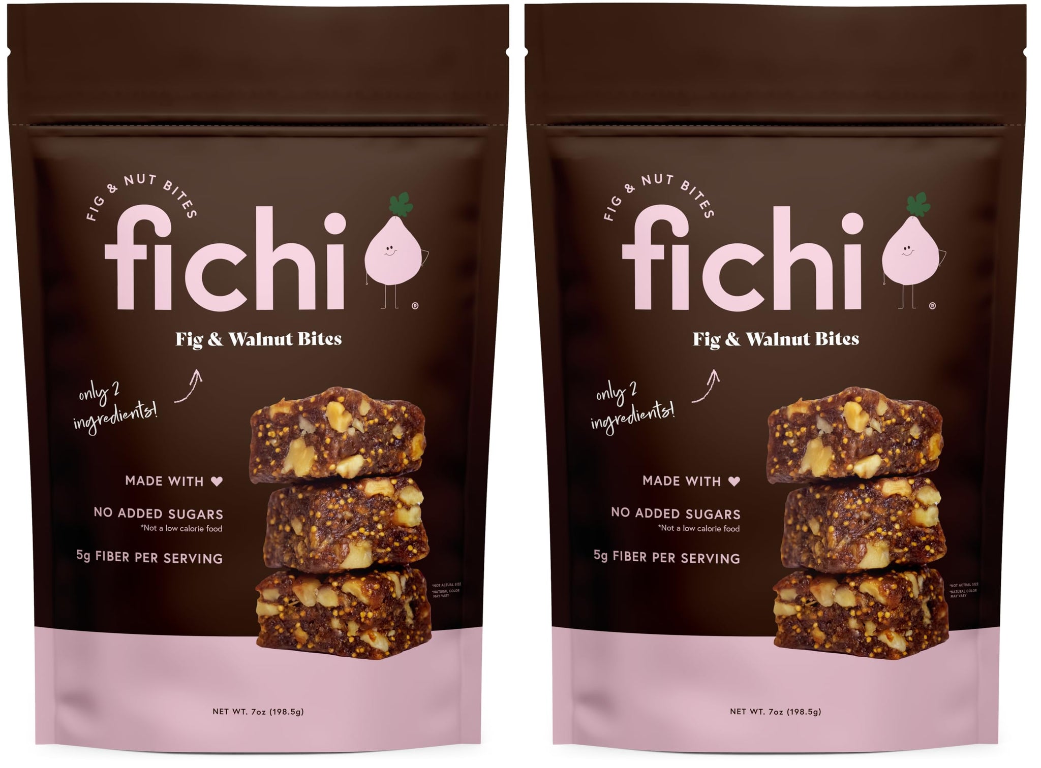 Fichi Fig and Nut Bites, a Wholesome and Delicious Gluten-Free Italian Fruit and Nut Snack (Two Pack, Fig and Walnut)