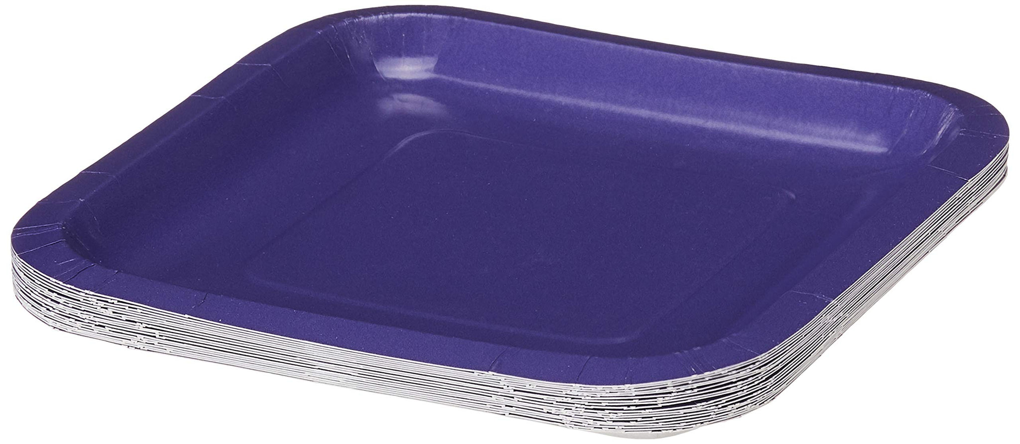 Creative Converting Touch of Color 18 Count Square Paper Lunch Plates, Purple (453268)