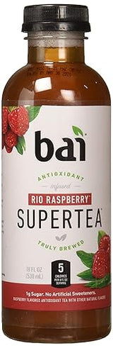 BAI Antioxidant Infusion, Rio Raspberry Tea Liquid Prepared Iced Tea, 18 Fl Oz