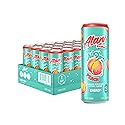 Alani Nu JUICY PEACH, Sugar Free, Low Calorie Energy Drinks, 200mg Caffeine, Biotin, B Vitamins, Zero Sugar, 10 Calories, 12 Fl Oz Cans, 24 Pack