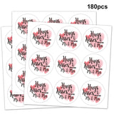Chocolate Drop Labels Stickers, Hugs & Kisses from The New Mr. & Mrs., 180 Pack, Fits Hershey's Kisses Party Favors, Wedding Stickers for Weddings