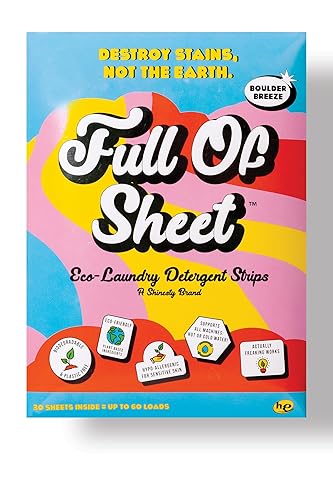 Shinesty Full of Sheet Eco-Laundry Detergent Strips | Hypoallergenic & Plastic Free Laundry Strips (30 Sheets) Boulder Breeze