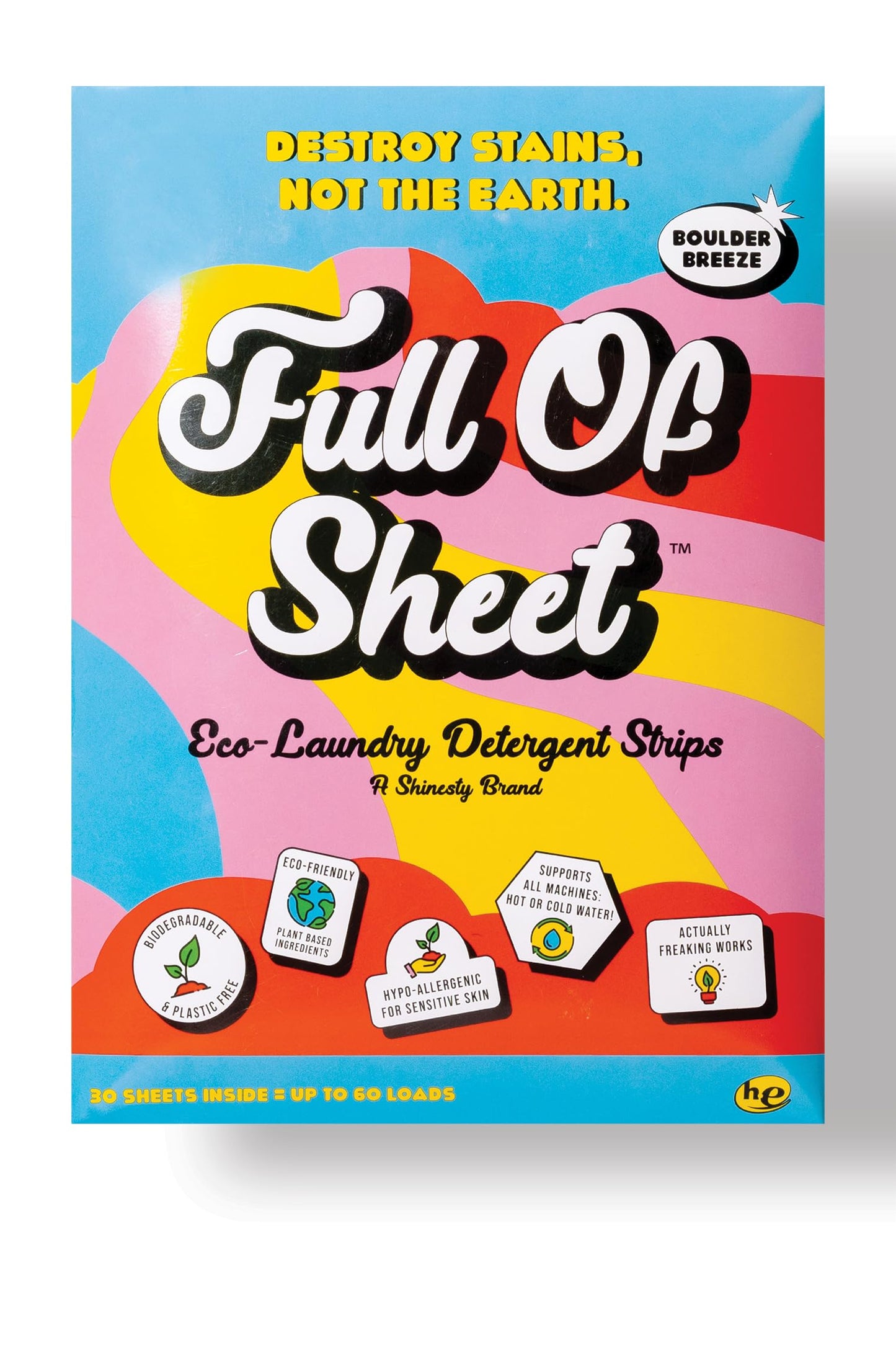 Shinesty Full of Sheet Eco-Laundry Detergent Strips | Hypoallergenic & Plastic Free Laundry Strips (30 Sheets) Boulder Breeze