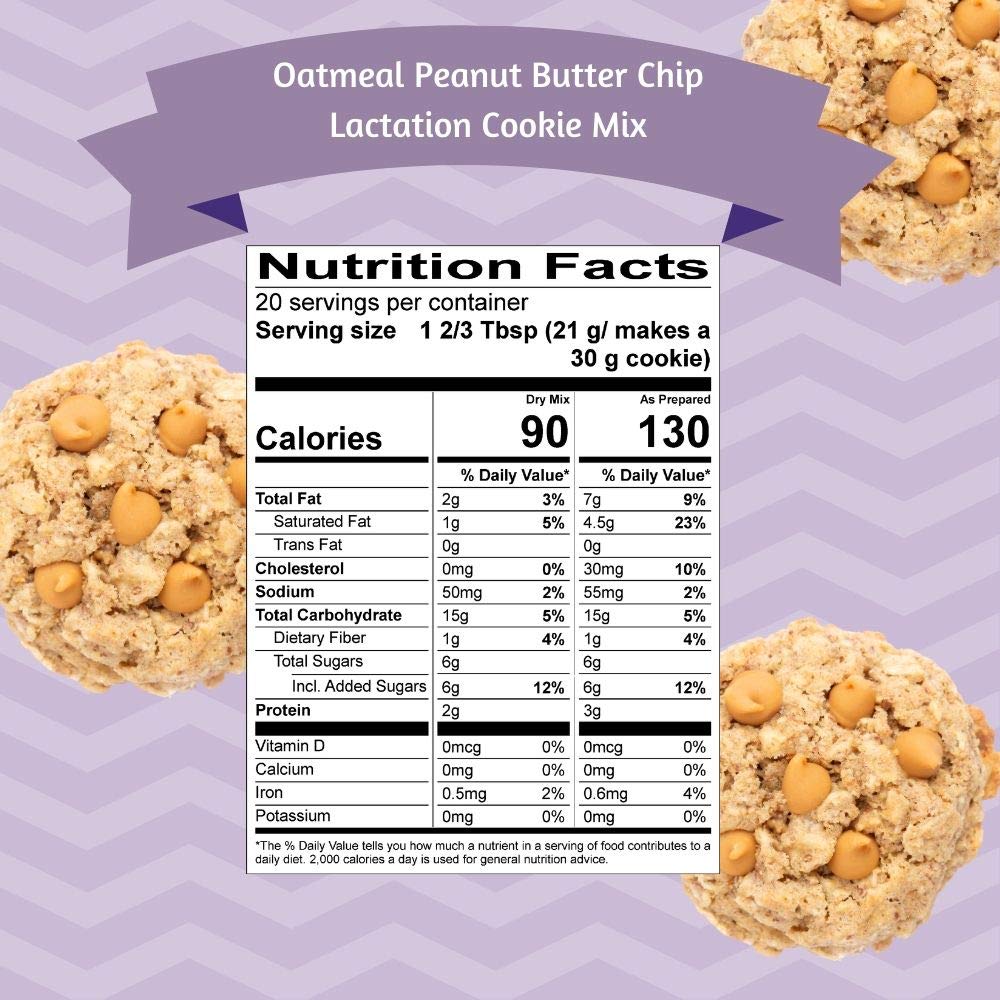 MilkBliss Peanut Butter Chip Lactation Cookie Mix- Oatmeal Breastfeeding Cookie Supplement Support for Milk Supply Increase 15 oz