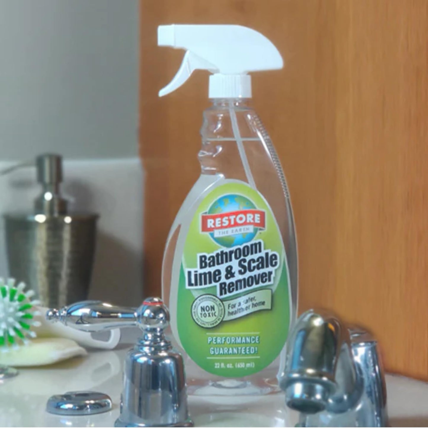 Restore Naturals Non Toxic Bathroom Cleaner - 22oz - Soap Scum Remover, Non Toxic Shower Cleaner, Safe Cleaning Products, Eco Friendly Cleaning
