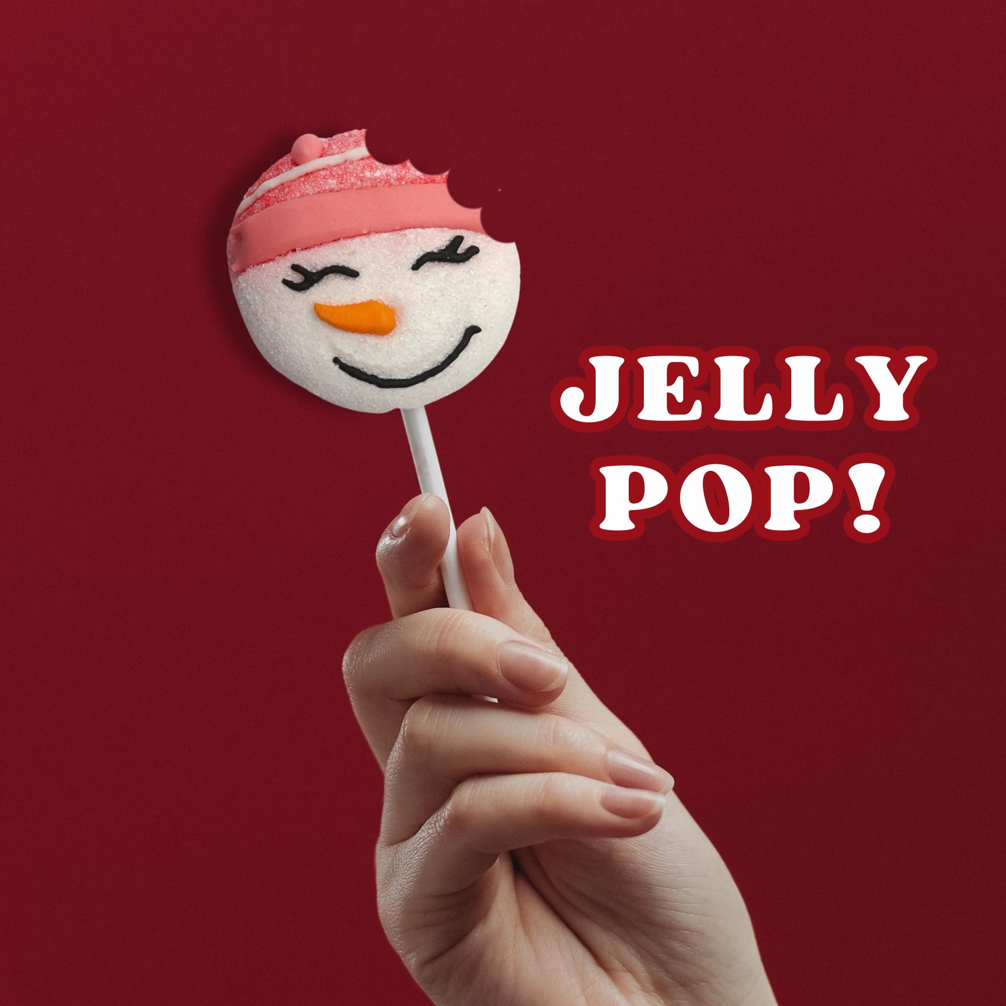 Sweetzo Snowman Jelly Lollipops, Individually Wrapped Gummy Christmas Candy, Holiday Stocking Stuffers (Pack of 12)