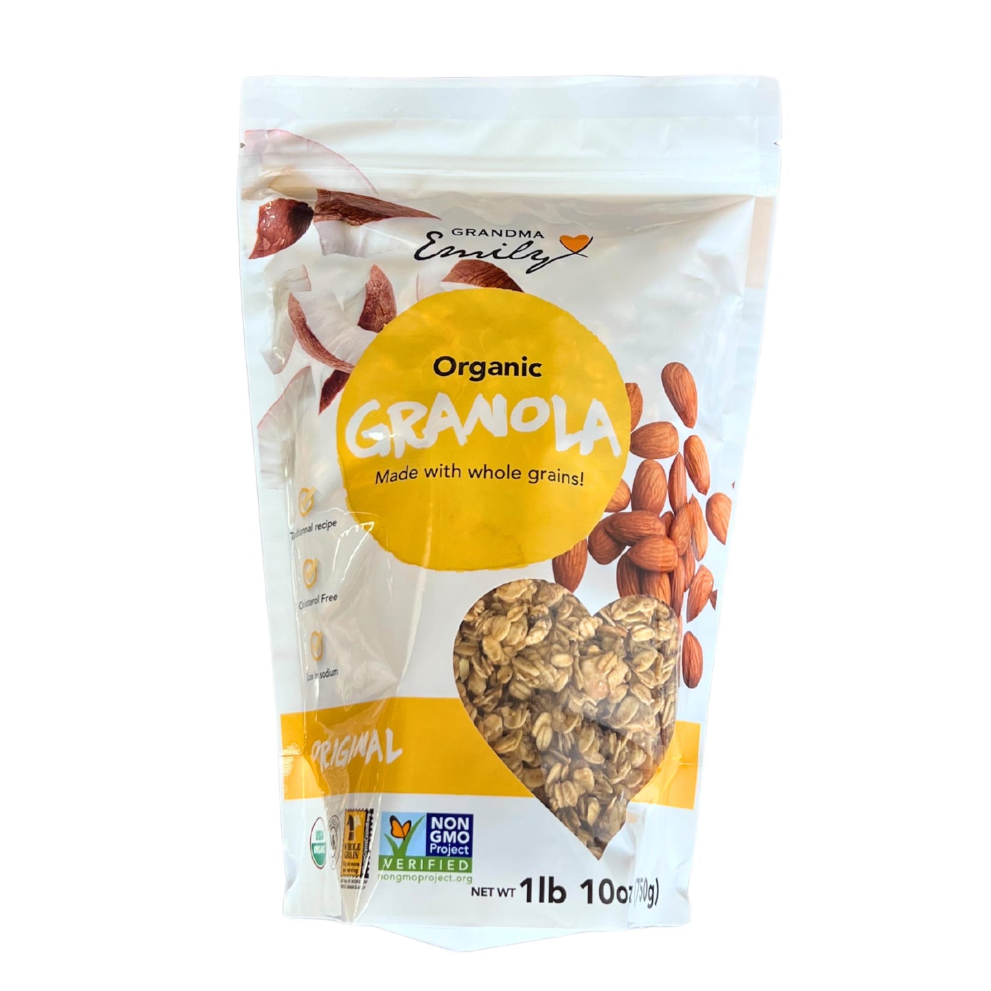 Grandma Emily Organic Original Granola Cereal - Kosher and Whole Grain, 1lb 10oz
