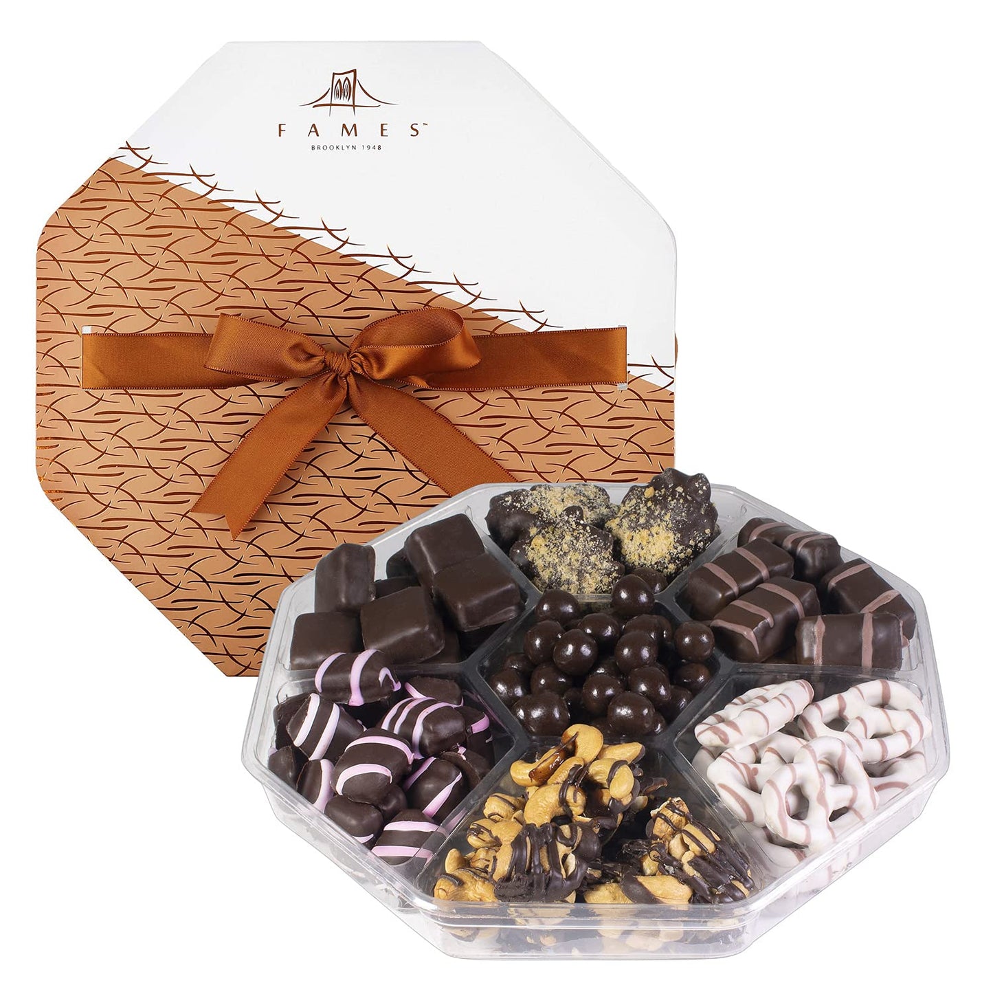 Ftaher's Day Gift Basket from Brooklyn - 7 Types of Handcrafted Gourmet Chocolates - Luxury Set of Dairy Free Kosher Artisanal Chocolates - Premium