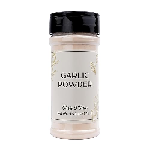 Olive & Vine Garlic Powder, Savory Flavor Profile, Seasoning for Pasta, Roasted Vegetables, Grilled Meats, With Rich Tradition, Authentic Taste