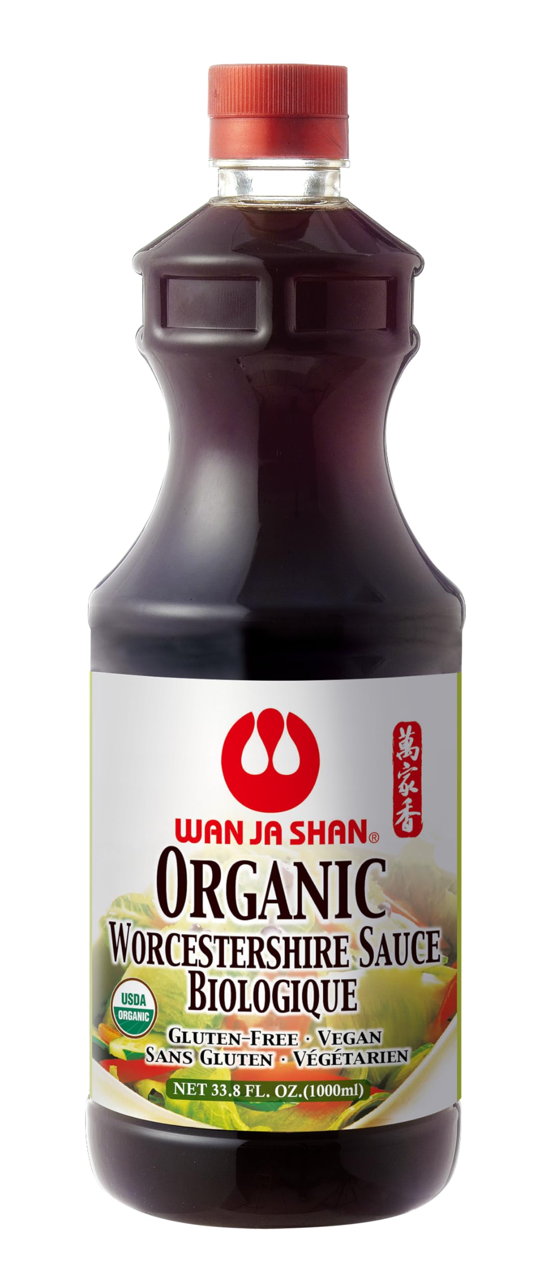 Wan Ja Shan Organic Worcestershire Sauce 33.8oz. USDA Organic, Umami-Rich Flavor | Marinade, Glaze, Dressing & Dipping Sauce | Gluten Free Non GMO