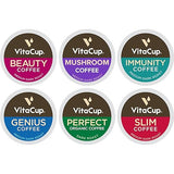 VitaCup Coffee 6 Blend Variety Sampler Pack 30ct. Vitamin & Superfood infused Single Serve Pods Compatible with K-Cup Brewers Including Keurig 2.0