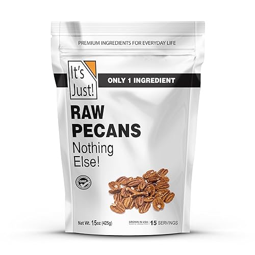 It's Just - Raw Pecans Halves, Unsalted, Jumbo XL, Ready to Eat or Roast, Fancy Premium Nuts, Product of USA (15 Ounce (Pack of 1))
