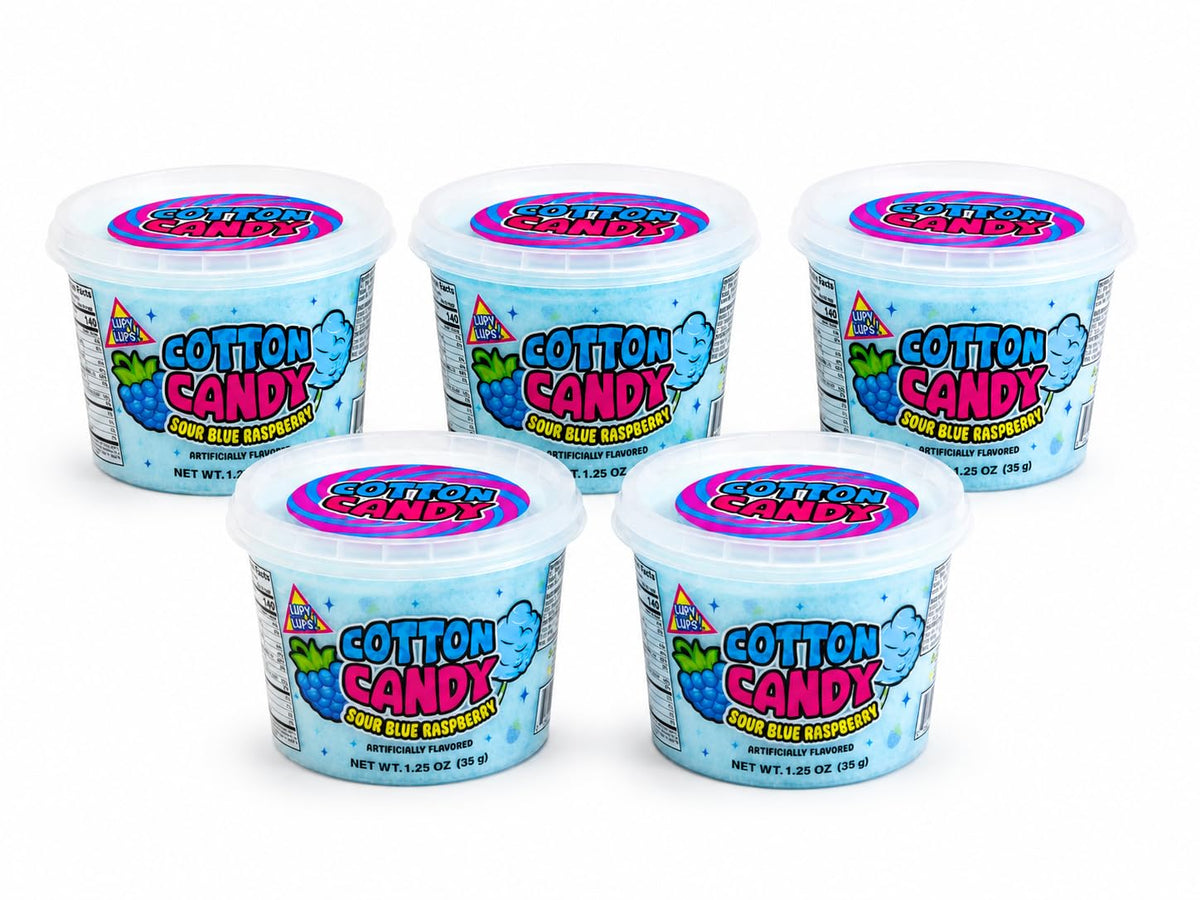 Cotton Candy Tubs | BlueRaspberry flavor Tub 3 pack (3.75 Oz) - | Lupy Lups