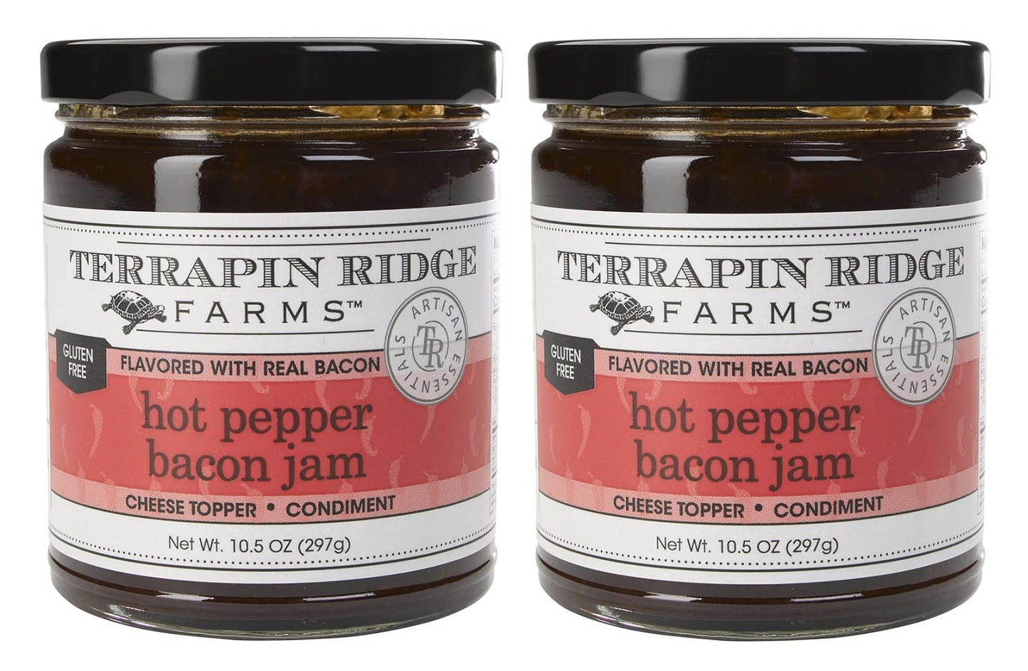 Terrapin Ridge Farms Hot Pepper Bacon Jam - Sweet & Spicy Spread with Real Bacon & Jalapeño - Gourmet Condiment for Cheese, Meats, and Appetizers