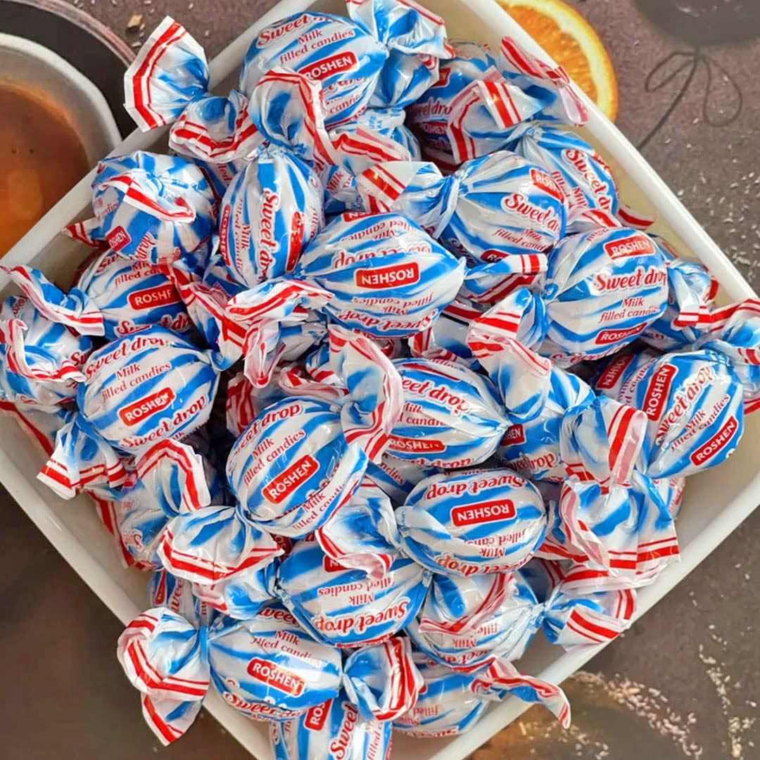 Roshen Caramel Candy Sweet Drop with Milky Filling, Delicious, Flavorful Sweets 150g/5.29oz Pack of 3