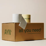 ALL YOU NEED Premium 3- Ply Bamboo Toilet Paper - 24 Mega Roll Pack, 300 Sheets Per Roll, 7,200 Total Sheets - Tree-Free Bath Tissue, Plastic-Free