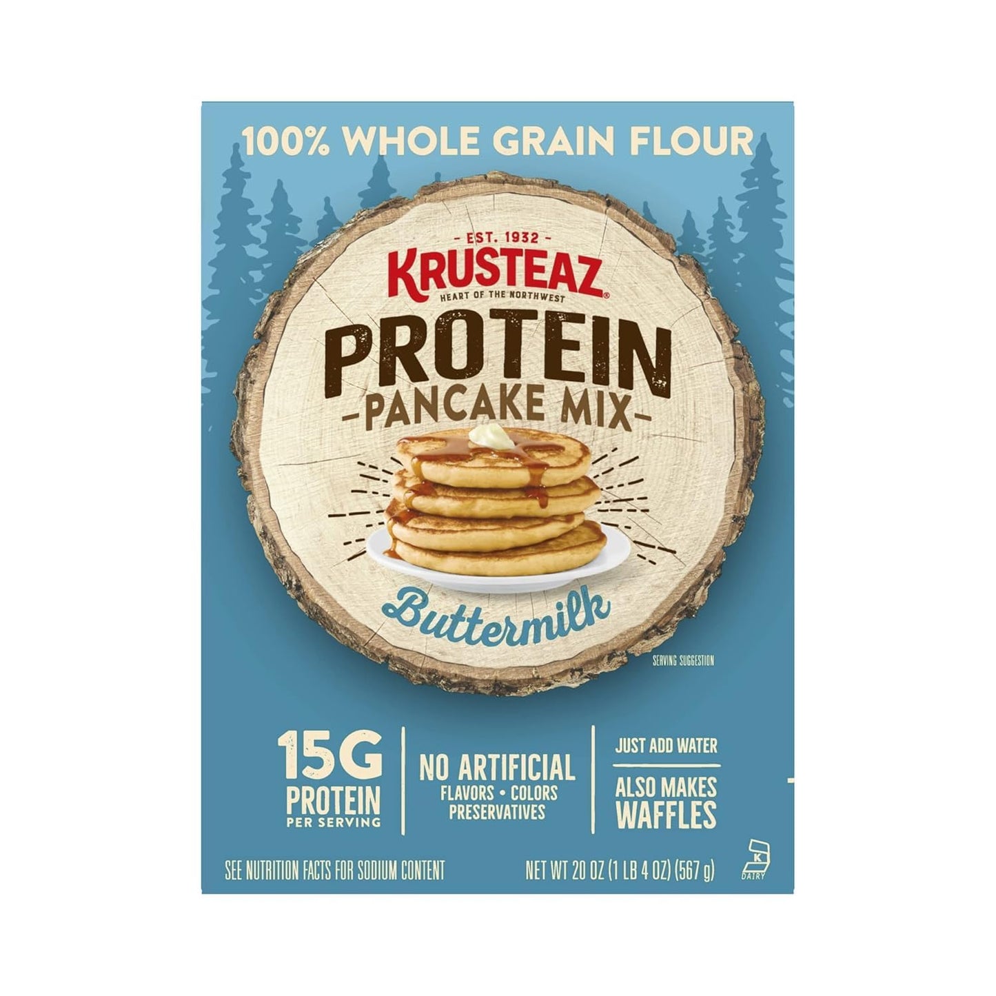 Krusteaz Breakfast Variety Pack - Belgian Waffle Mix (28 Oz) & Buttermilk Protein Pancake Mix (20 oz) - (2 Ea.) (Variety Pack)