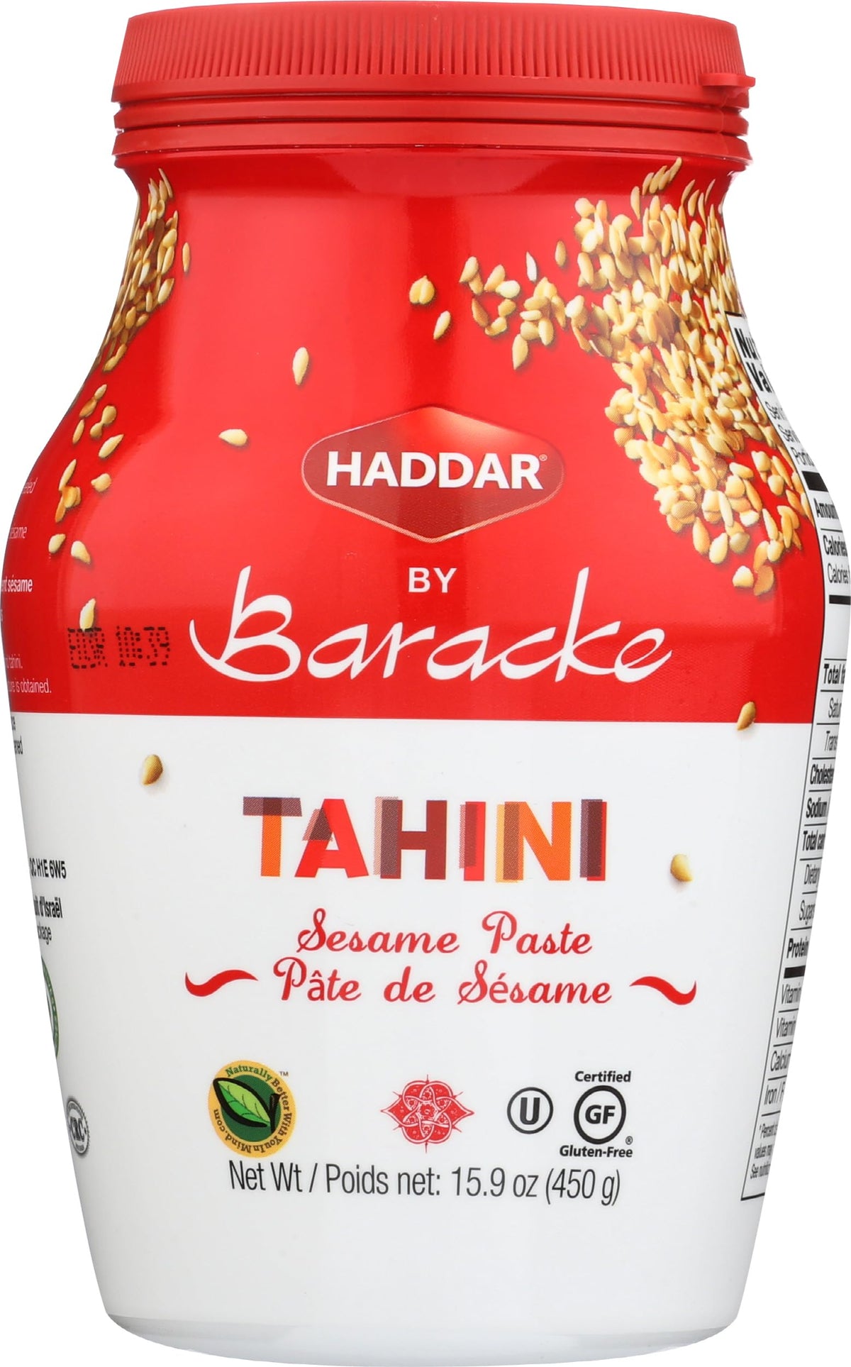 Haddar, Tahini Sesame Paste - Plain, 15.9 Ounce