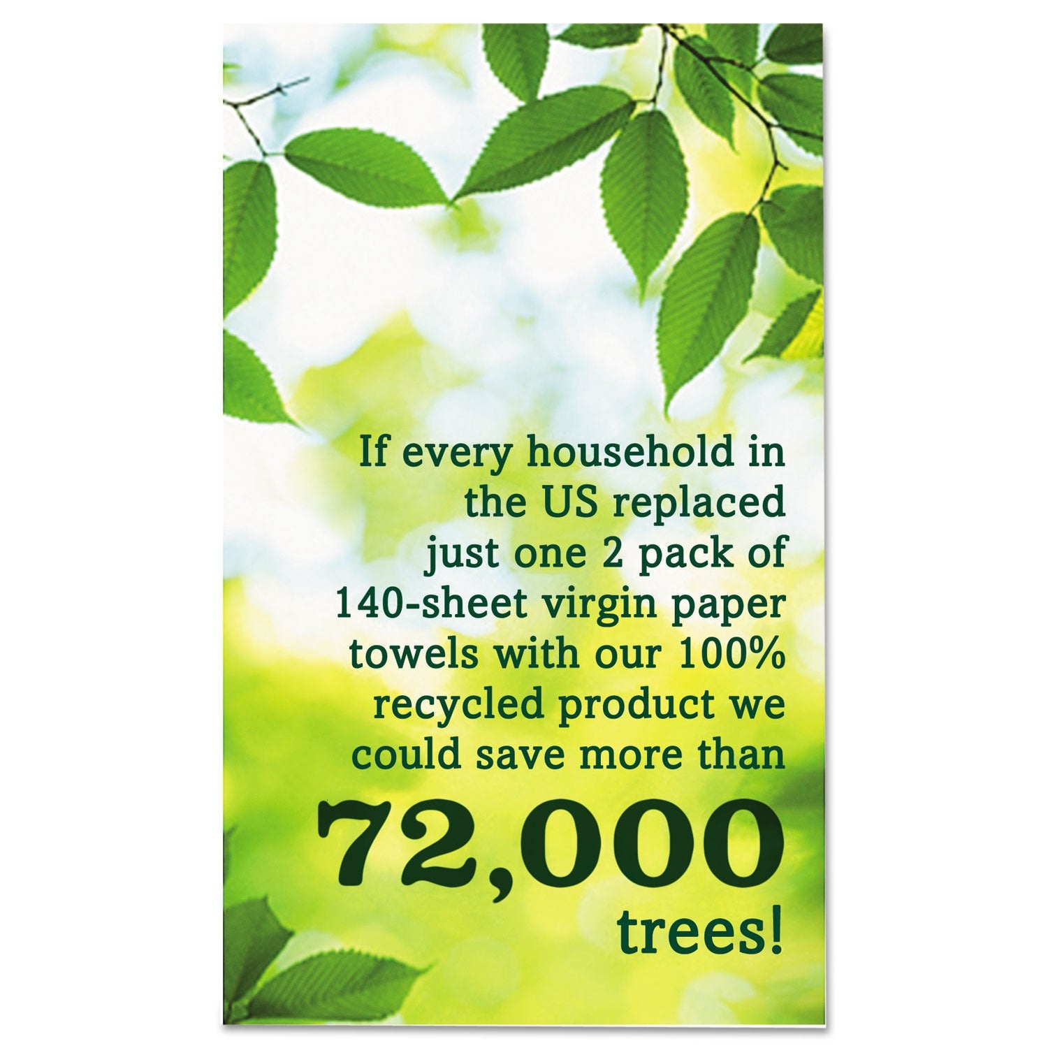 Seventh Generation 13739PK 100% Recycled Paper Towel Rolls, 2-Ply, 156 /RL, 8 RL/PK