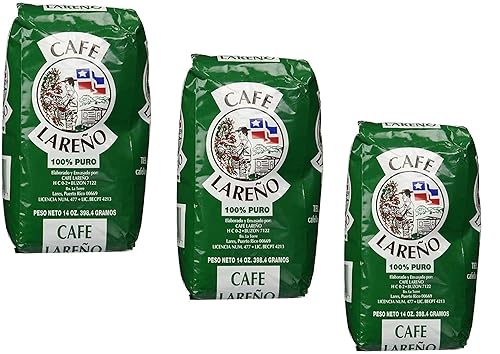 Cafe Lareño Ground Coffee Puerto Rican Coffee 3 Bags of 14oz. Each