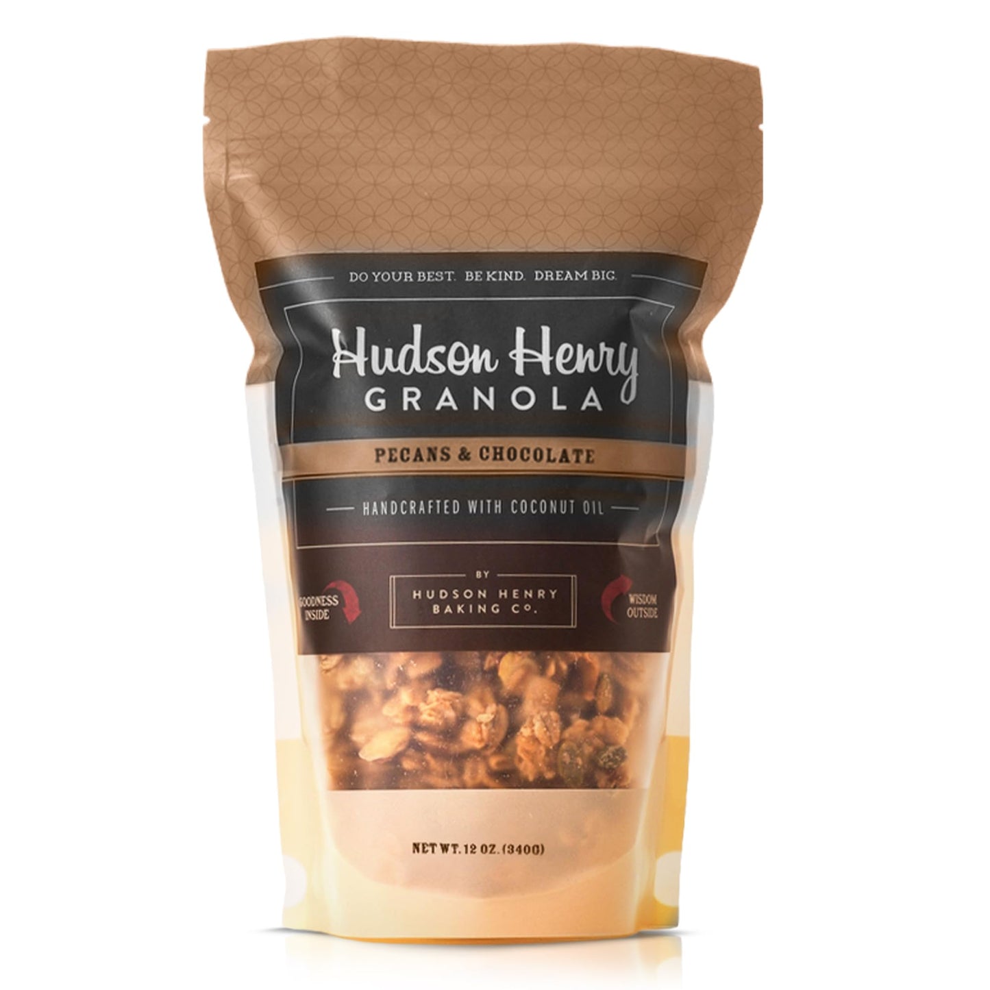 Hudson Henry Chocolate Pecan Granola | Gluten Free Granola with Nuts & Seeds | Vegan, Non-GMO & Small Batch Baked with Pure Maple Syrup & Extra Virgin