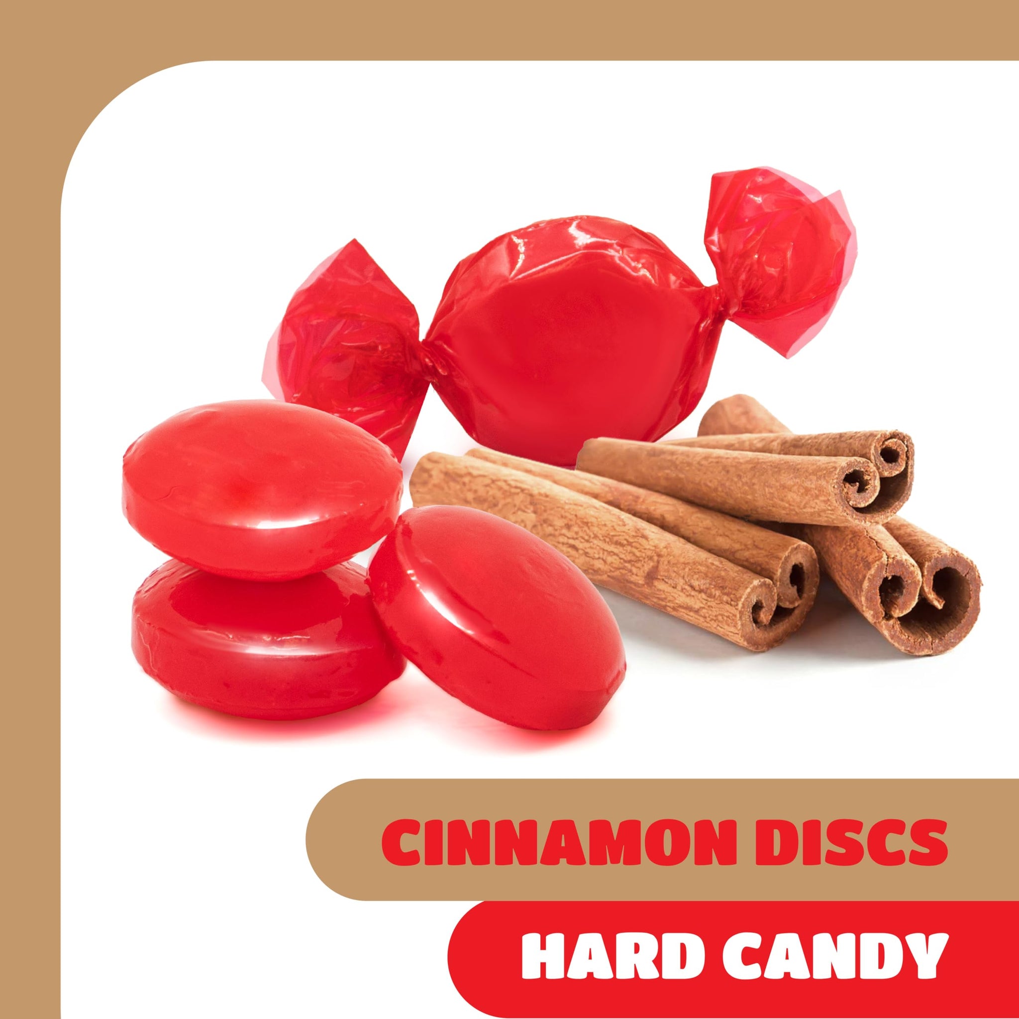 Cinnamon Discs Hard Candy - 1 Pound Pack - Cinnamon Candy - Individually Wrapped Old Fashioned Red Candies - Spicy Sweet Treats for Office Bowls