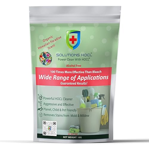 Solution HOCL Powder 10 one gram Individually Packaged Single use packets - (10 grams of total active ingredients) One Gram Packet Makes 1 Gallon (128