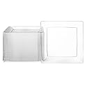 Oasis Creations Clear Square Plates Set 9" - 50 Count - Premium Hard Clear Plastic - Disposable and Reusable - Dinner - Salad - Party Plate Set