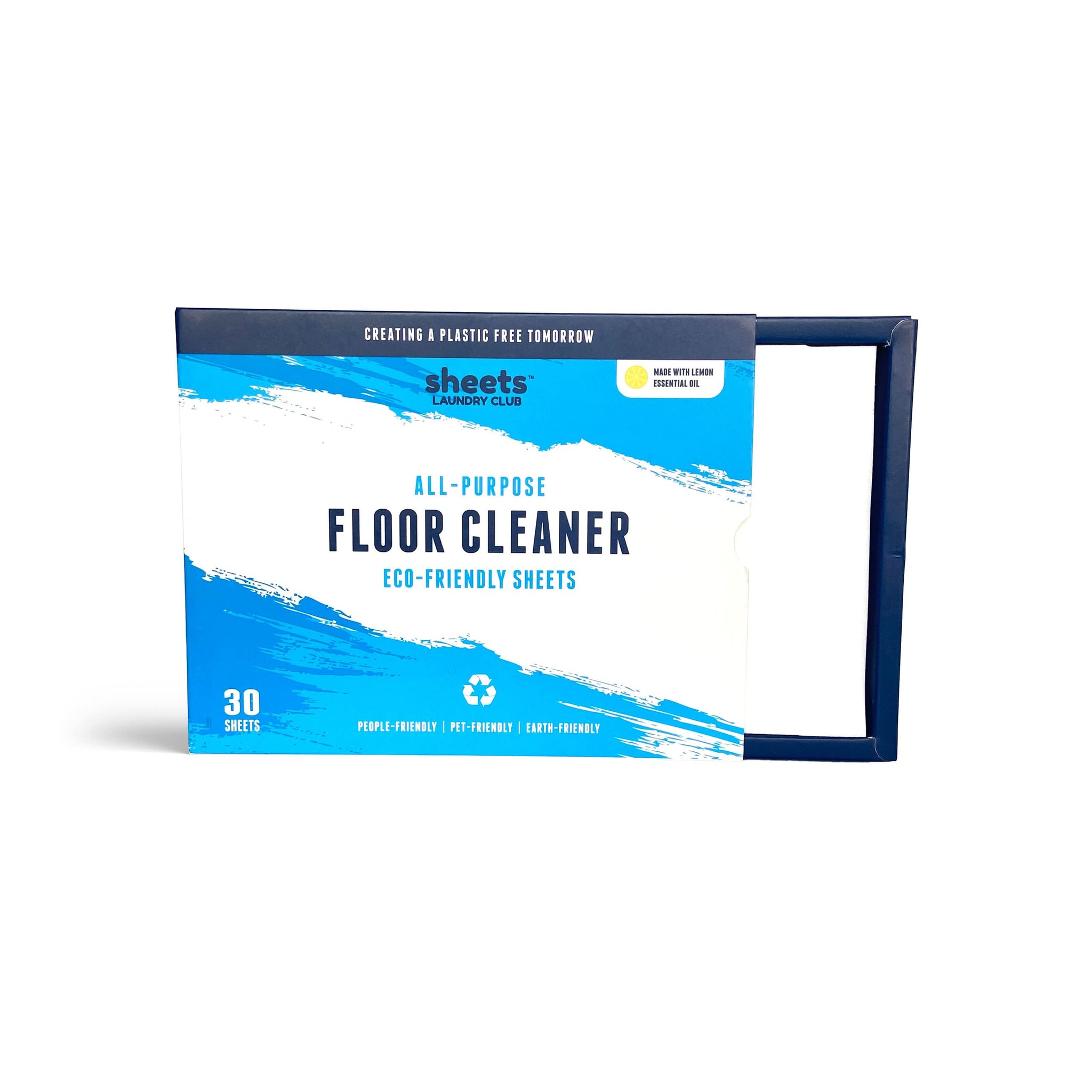 Sheets Laundry Club Liquidless Dissolvable Floor Cleaner Solution Sheets, 30 Pack - Lemon - Plant-Based Cleaning Agents with Biodegradable Ingredients