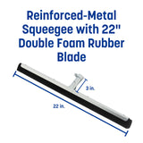 SPARTA Flo-Pac Double Foam Floor Rubber Squeegee Window Squeegee with Heavy Duty Steel Frame for Floor, Bathroom, Kitchen, Concrete, Tile, Garage