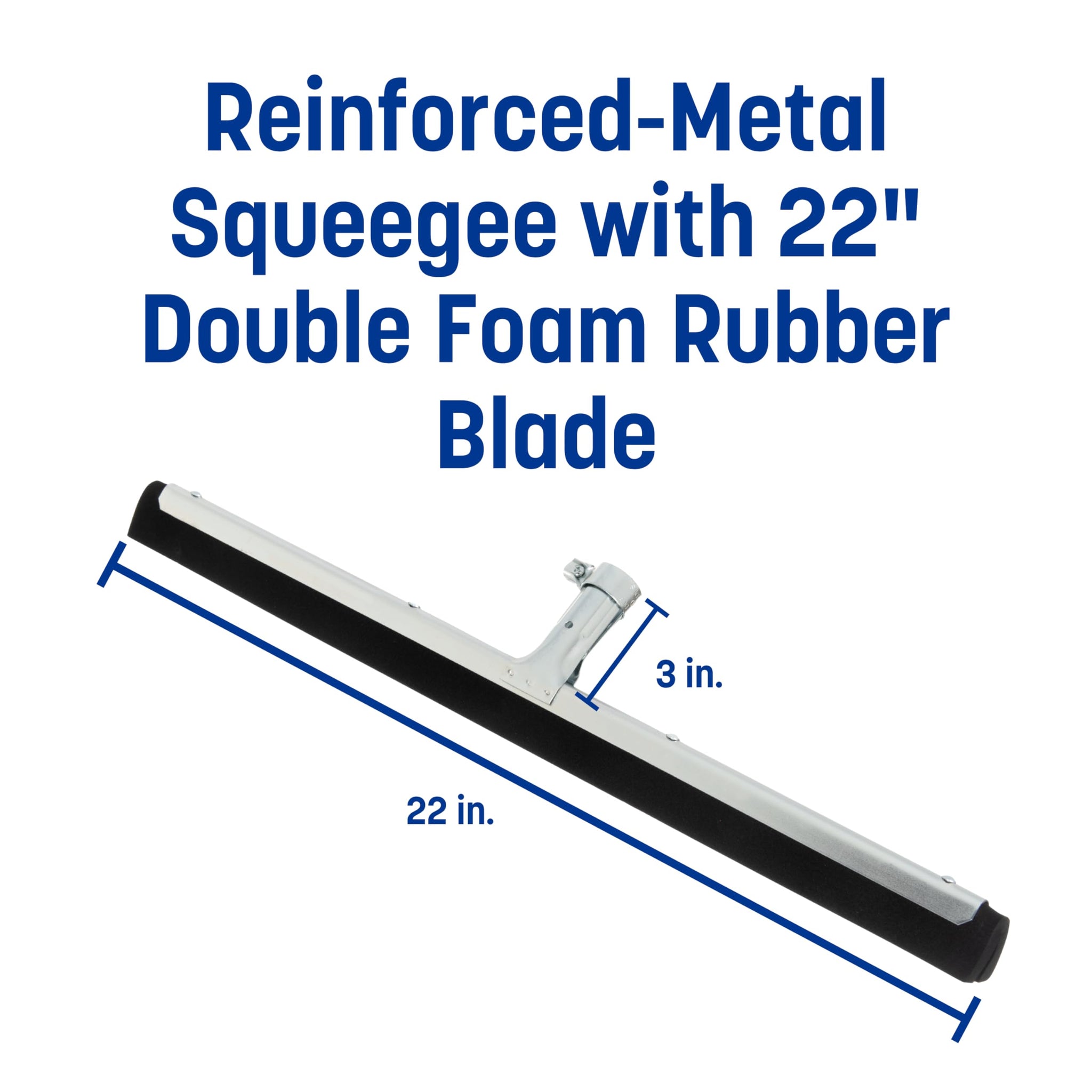 SPARTA Flo-Pac Double Foam Floor Rubber Squeegee Window Squeegee with Heavy Duty Steel Frame for Floor, Bathroom, Kitchen, Concrete, Tile, Garage