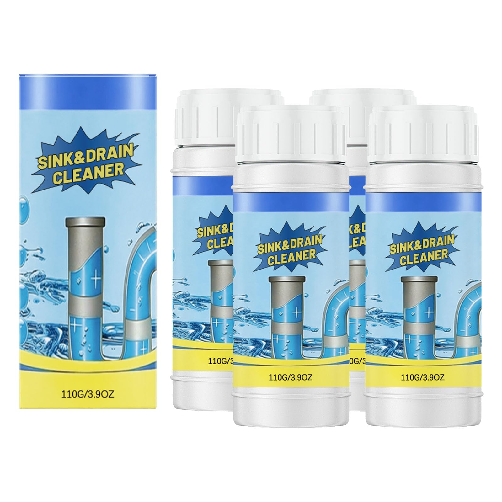 2PCS Sink and Drain Cleaner Powder for Kitchen and Bathroom Sinks Shower Tub - Drain Clog Remover Unclogging Cleaner for Daily Cleaning (4)