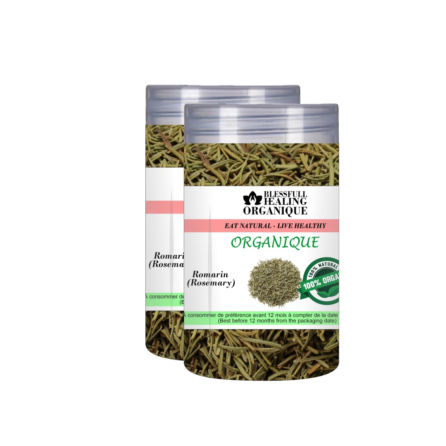 Blessfull Healing Organic Rosemary 100 Gram (3.52 oz) Each (Pack Of 2) = 200 Grams, Vegan