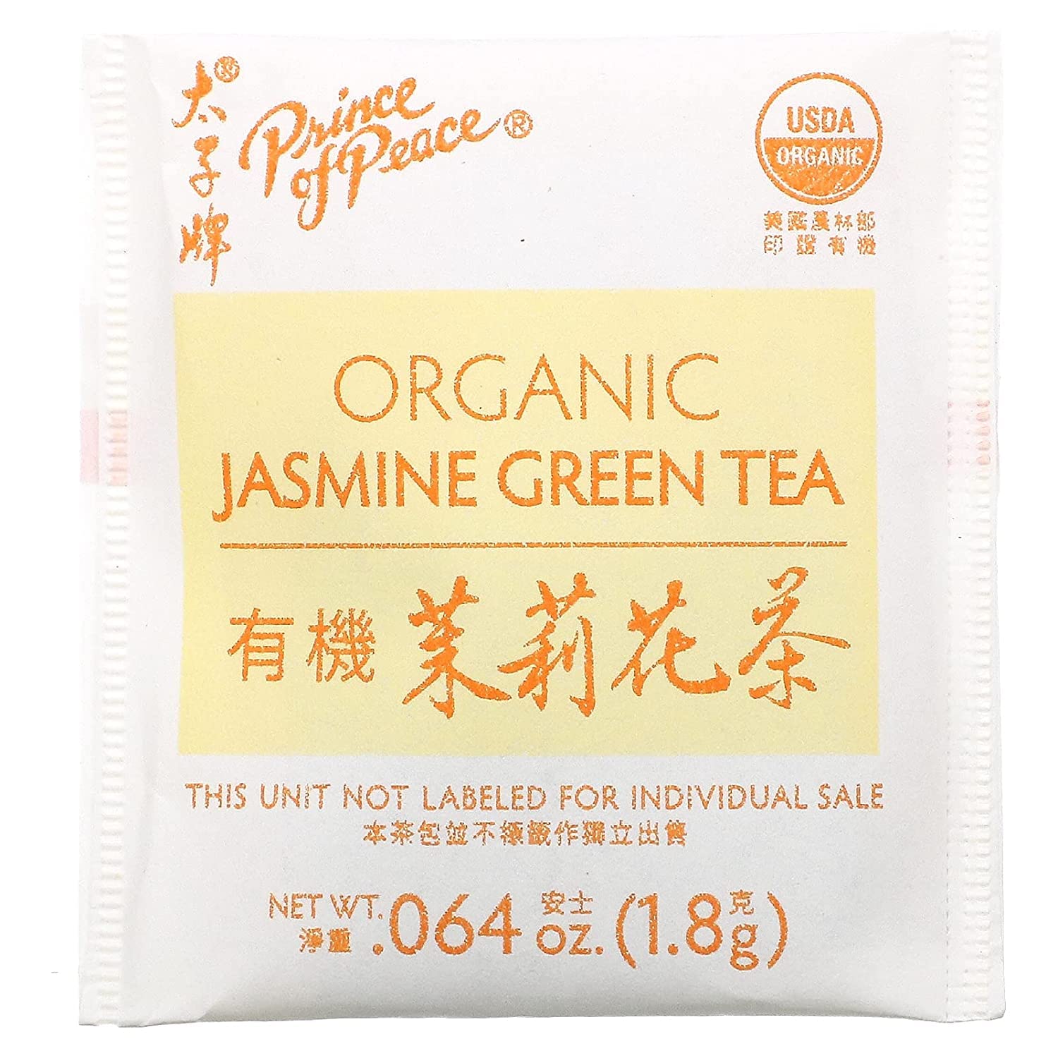 Prince of Peace - Organic Jasmine Green Tea - 100 Tea Bags