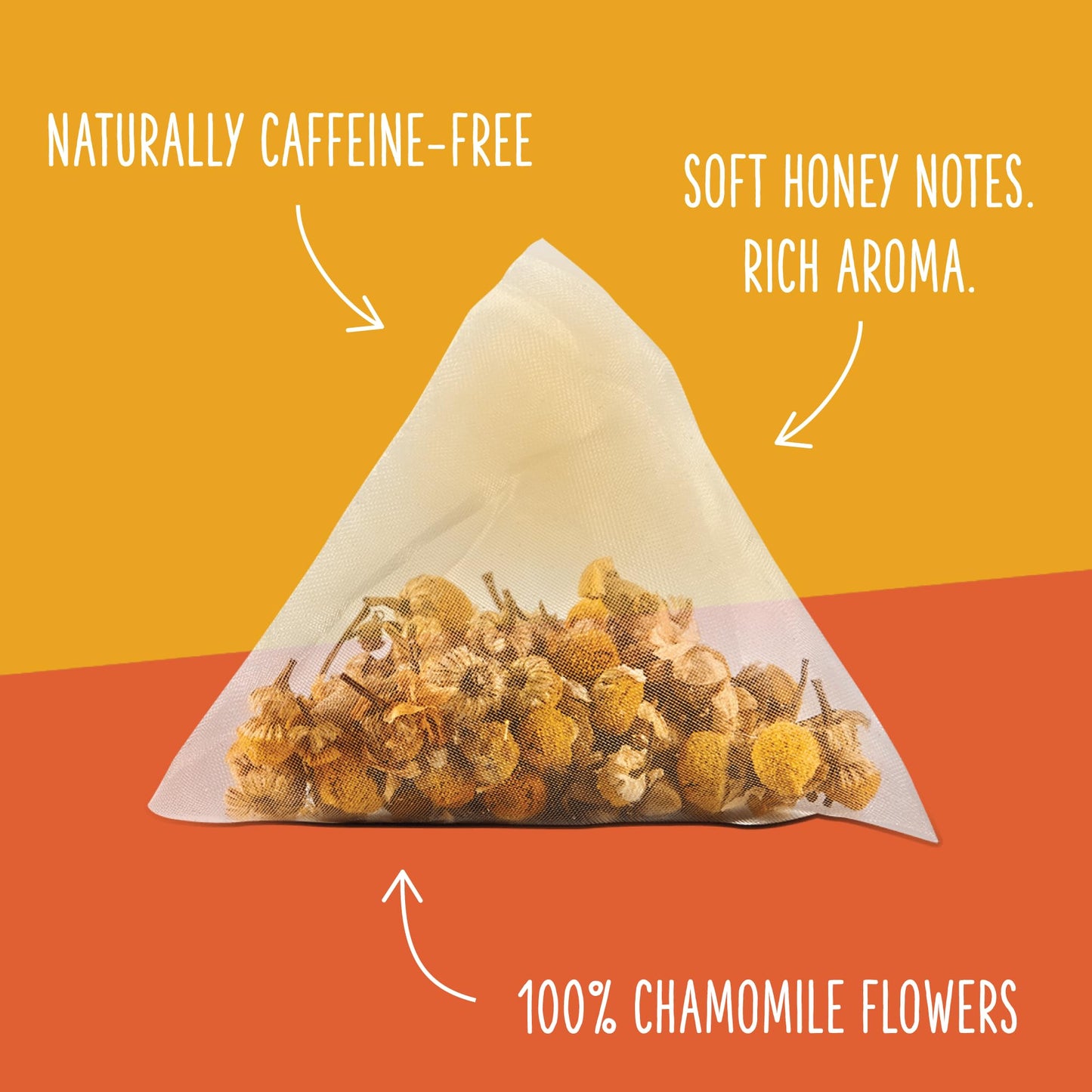 Two Leaves and a Bud Organic Chamomile Herbal Tea Bags, Naturally Caffeine Free, Whole Leaf Chamomile Tea in Pyramid Sachets, 15 Count (Pack of 1)