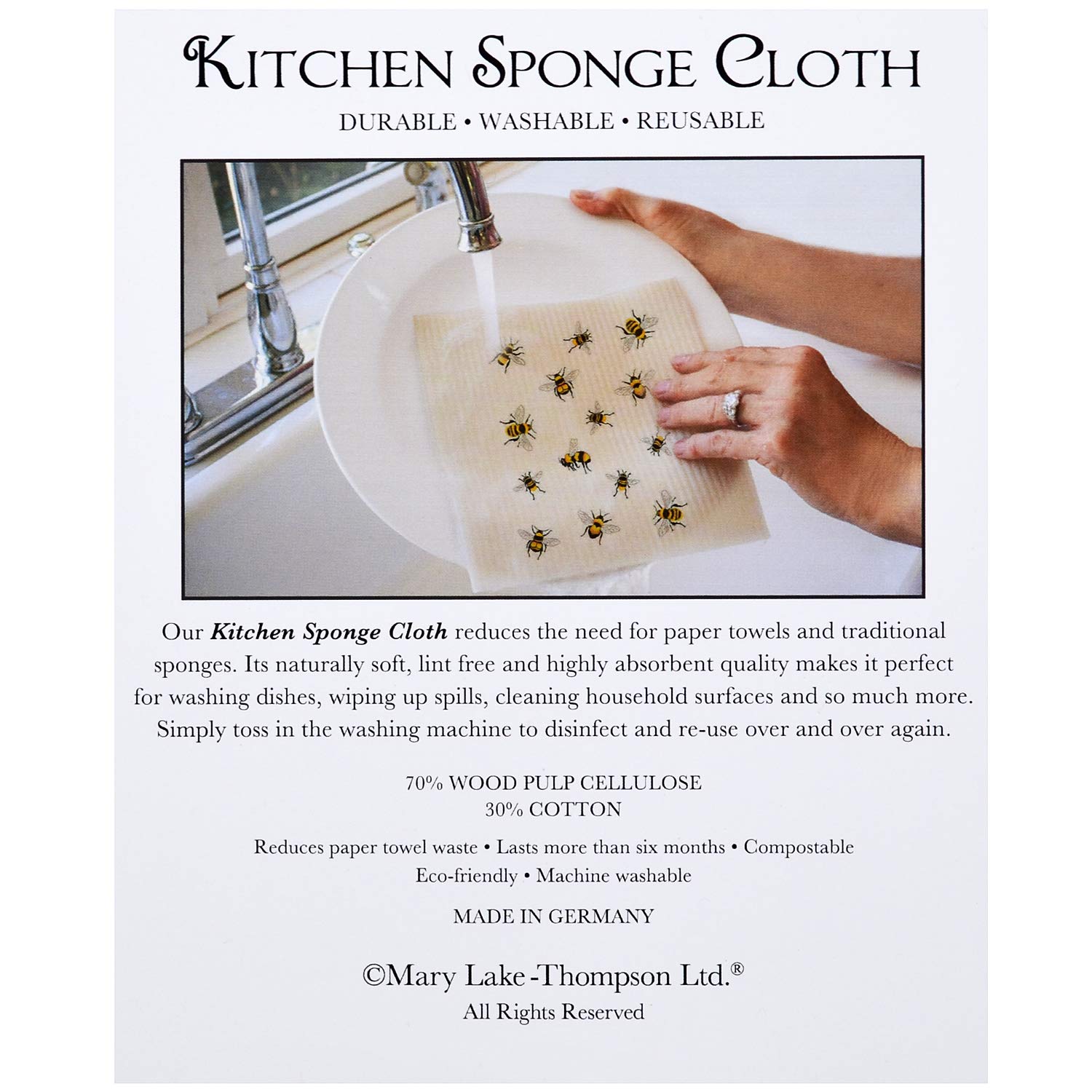 Mary Lake-Thompson Red Cardinal on Pine Branch Sponge Cloth, Eco-Friendly, Machine Washable