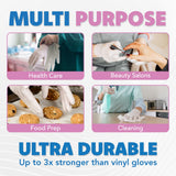 CareMates Vytrile Medical Exam Gloves, Latex Free Rubber, Powder Free, Extra Strong, 4 Mil Thick, Certified for Home Infusion, First Aid, Food Safe