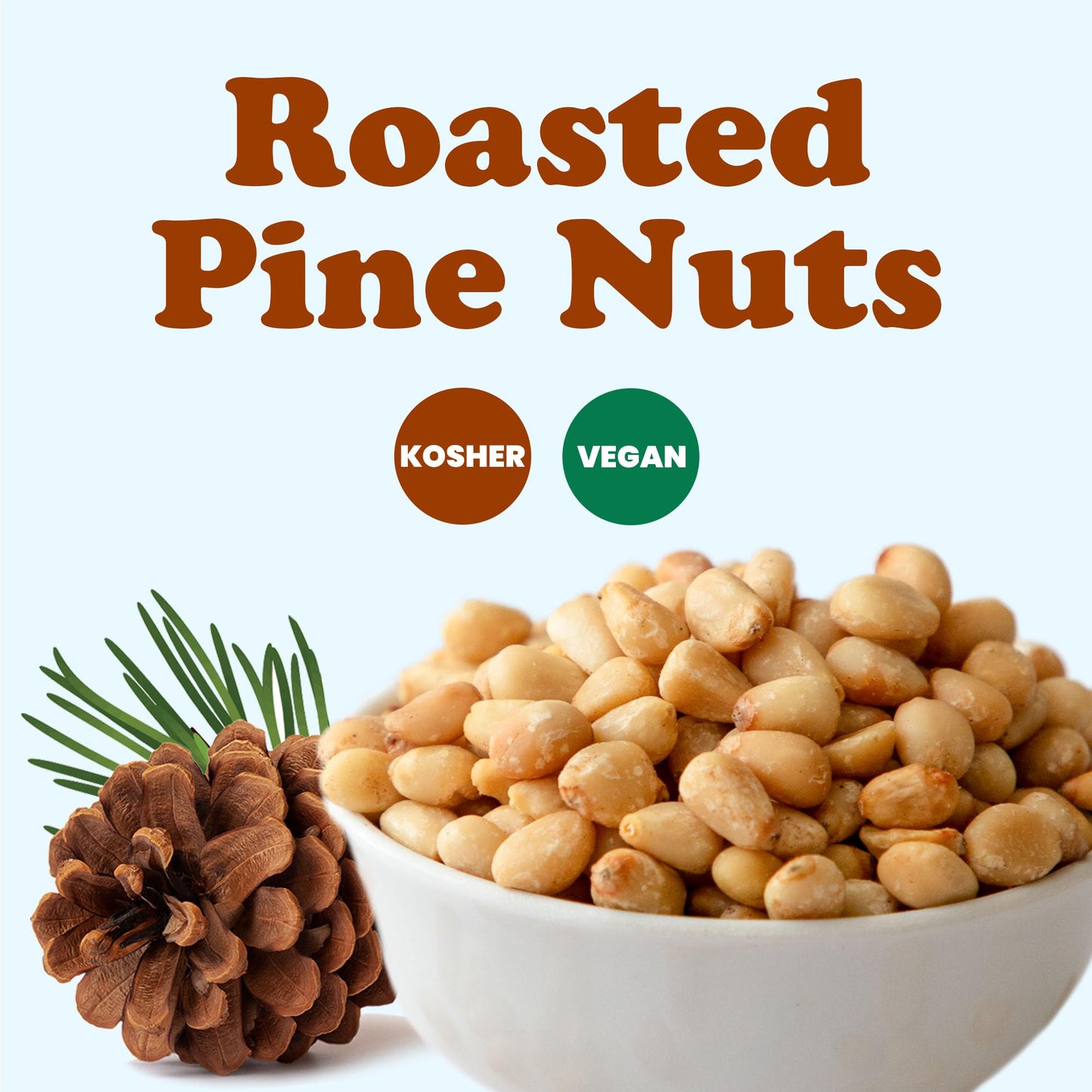 Food to Live Dry Roasted Pine Nuts, 8 Ounces- Naturally Tasty and Crunchy, Nutritious and Delicious, Perfect for Cooking, Baking and Snacking, Vegan