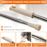 Dusters for Cleaning High Ceiling Fan, Newliton Microfiber Feather Duster with 30'' to 100'' Telescoping Extension Pole, Long Extendable Duster