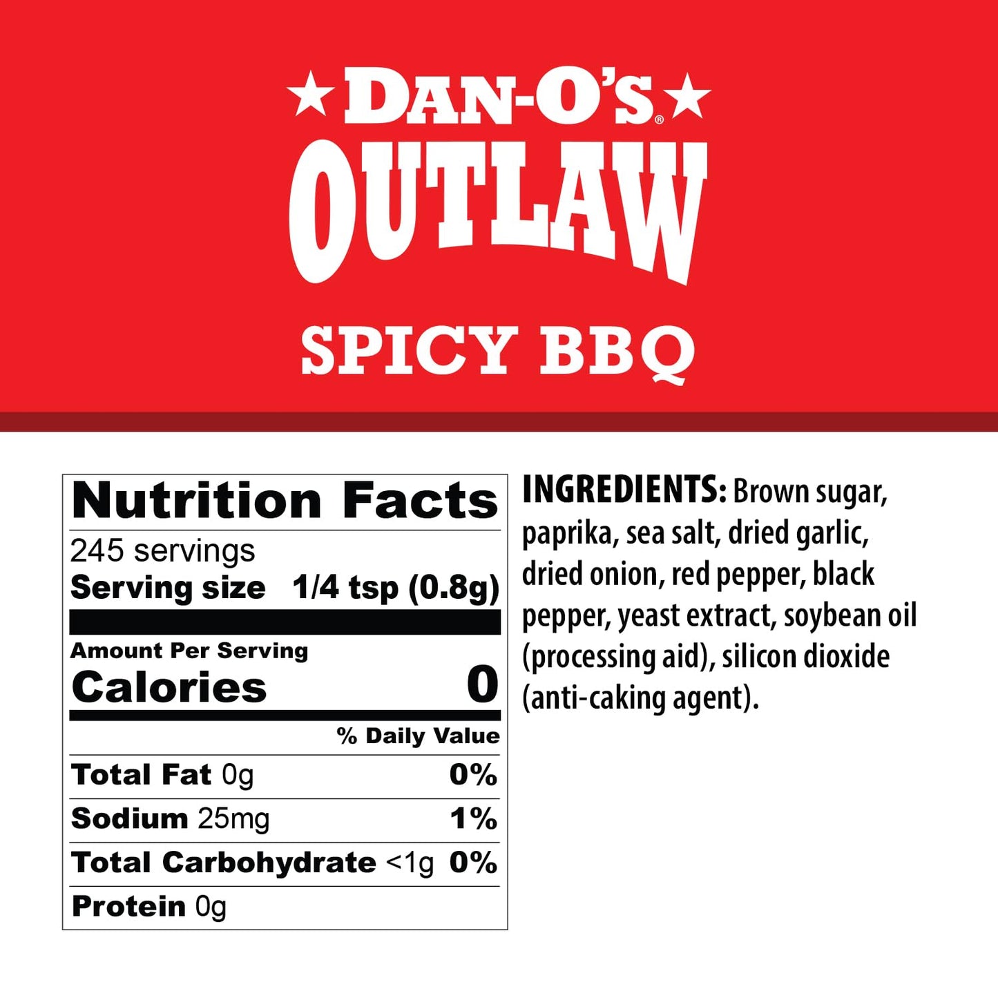 Dan-O's Outlaw Seasoning - Spicy BBQ