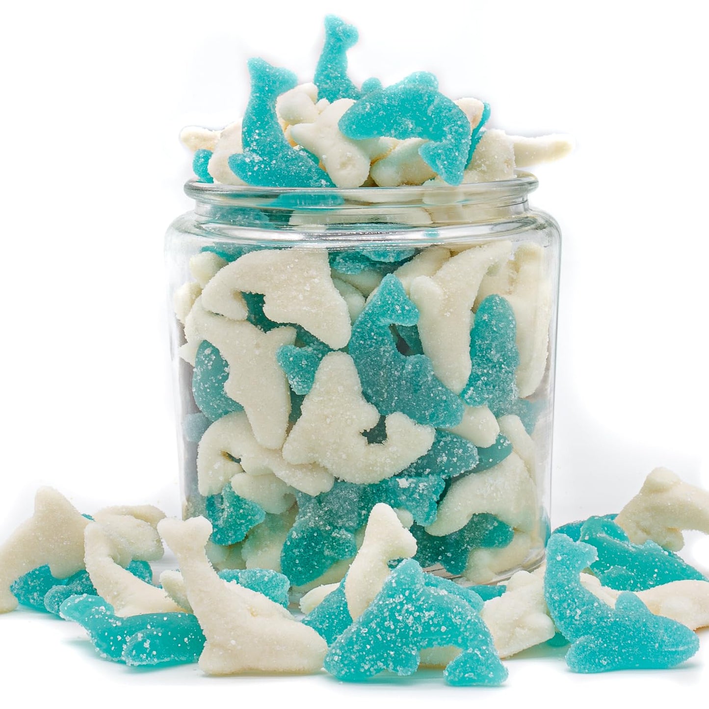 Guatemalan Gummy Sharks 3 lb - Gelatin Based, Perfectly Chewy, Cranberry Flavored, Jelly Fruit Candy Bulk in Resealable Bag, Light Sugar Coating