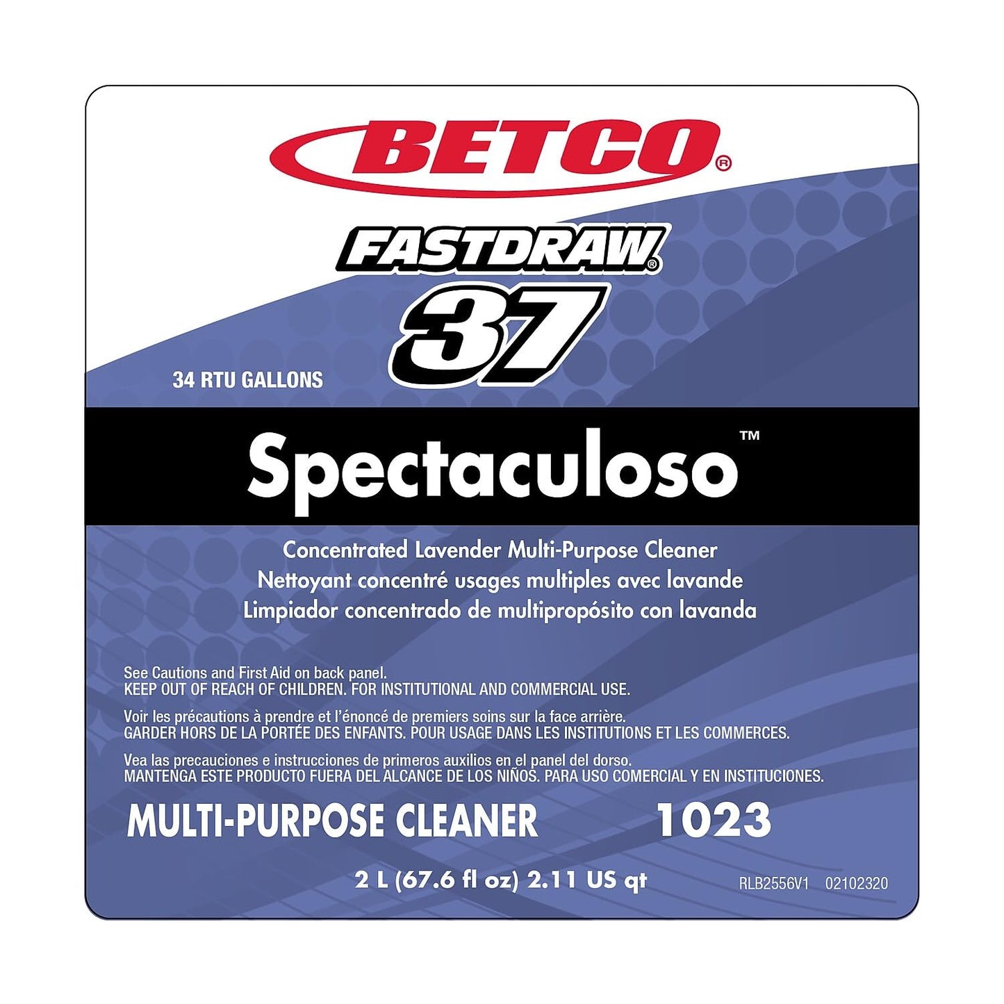 Betco 10234700 Spectaculoso Multipurpose Cleaner, Lavender Scent, 67.6 Oz.