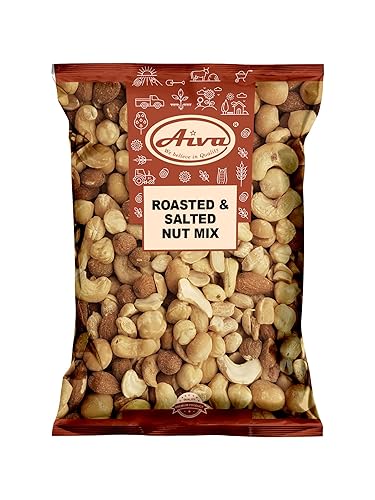 Aiva Roasted & Salted Mixed Nuts Bulk - 2 lb | Almonds, Cashews, Peanuts, Pecan, Hazel Nut, Brazil Nuts