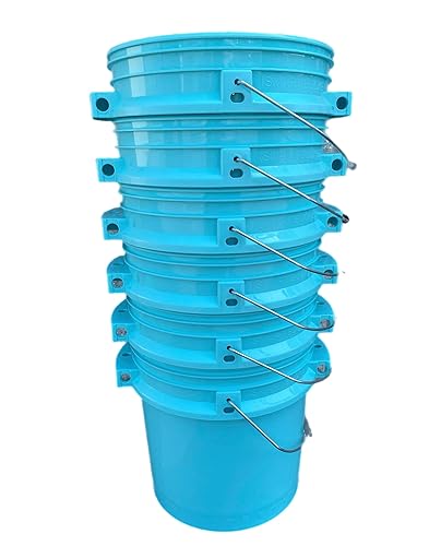 Lee Fisher Sports 3.5 Gallon Aqua Ismart Bucket 6 Pack Without Lids - Sturdy and Reliable Utility Buckets
